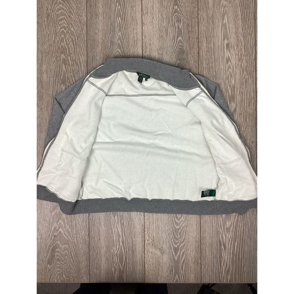 Lauren Ralph Lauren Women’s sweater Double pocket‎ Gray M Full Zip - Picture 4 of 7